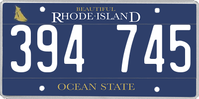 RI license plate 394745