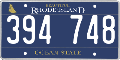 RI license plate 394748