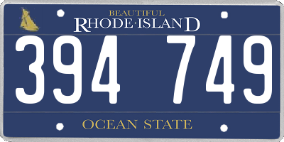 RI license plate 394749