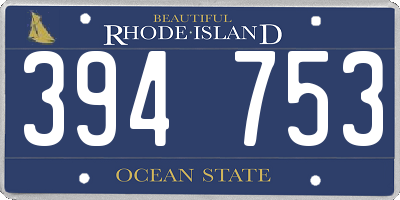 RI license plate 394753