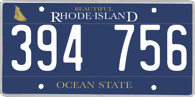 RI license plate 394756