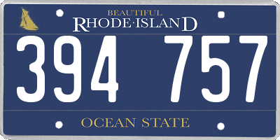 RI license plate 394757