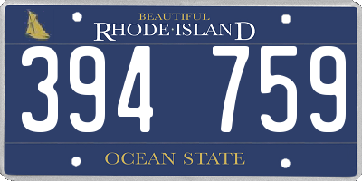 RI license plate 394759