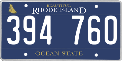RI license plate 394760