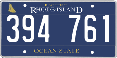 RI license plate 394761