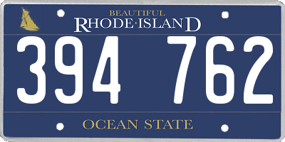RI license plate 394762