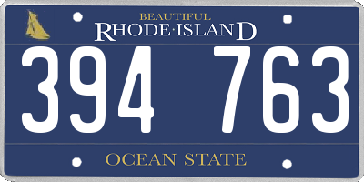 RI license plate 394763