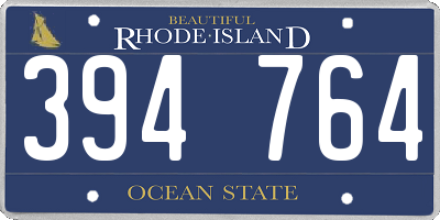RI license plate 394764
