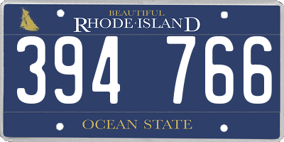 RI license plate 394766