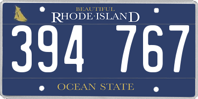 RI license plate 394767