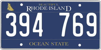 RI license plate 394769