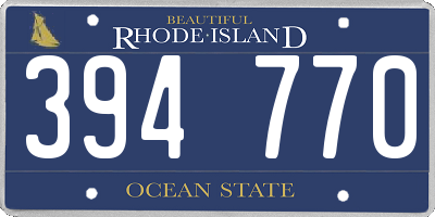 RI license plate 394770