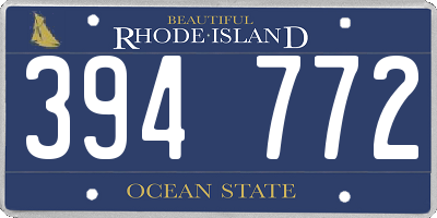 RI license plate 394772
