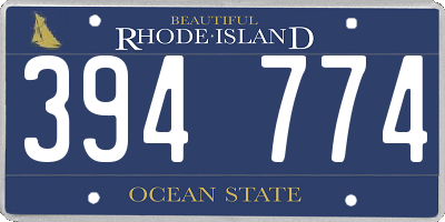 RI license plate 394774