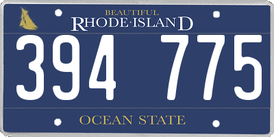 RI license plate 394775