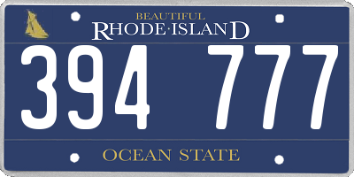 RI license plate 394777
