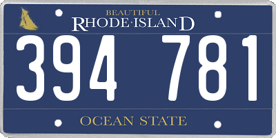 RI license plate 394781