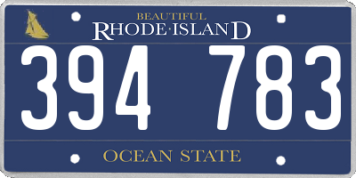 RI license plate 394783