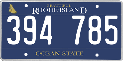 RI license plate 394785