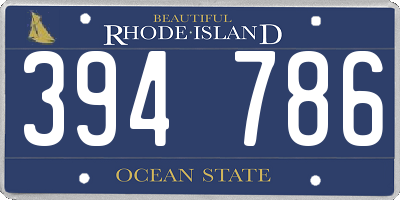 RI license plate 394786