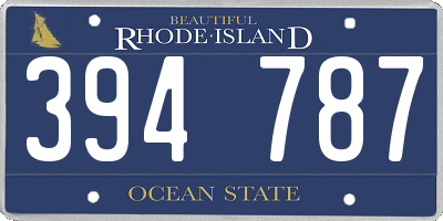 RI license plate 394787