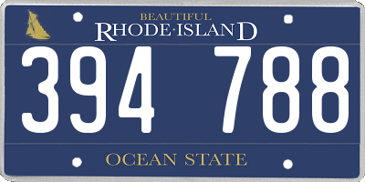 RI license plate 394788