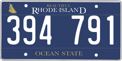 RI license plate 394791