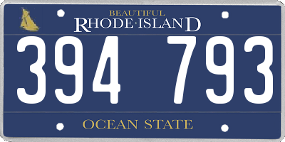 RI license plate 394793