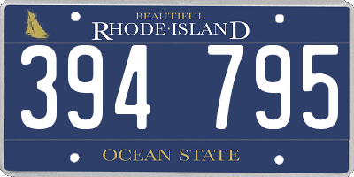 RI license plate 394795