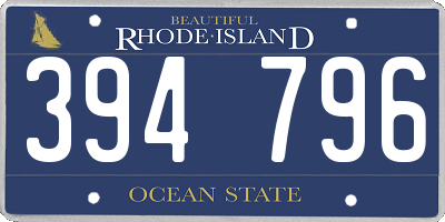 RI license plate 394796