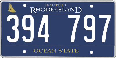 RI license plate 394797