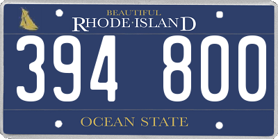 RI license plate 394800