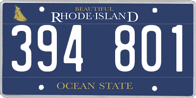 RI license plate 394801