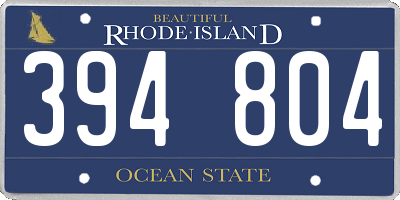 RI license plate 394804