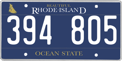 RI license plate 394805