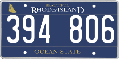 RI license plate 394806