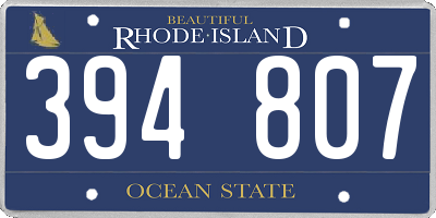 RI license plate 394807