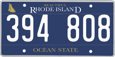 RI license plate 394808