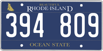 RI license plate 394809