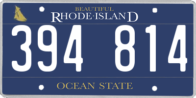 RI license plate 394814