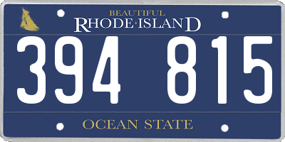 RI license plate 394815