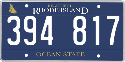 RI license plate 394817