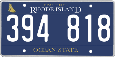 RI license plate 394818