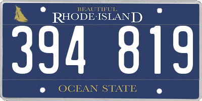 RI license plate 394819