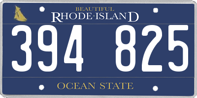 RI license plate 394825