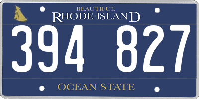 RI license plate 394827