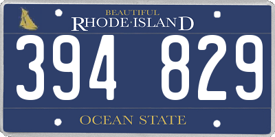 RI license plate 394829