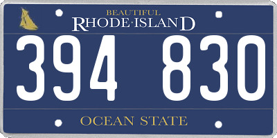 RI license plate 394830