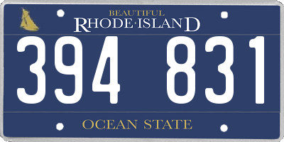 RI license plate 394831