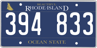 RI license plate 394833